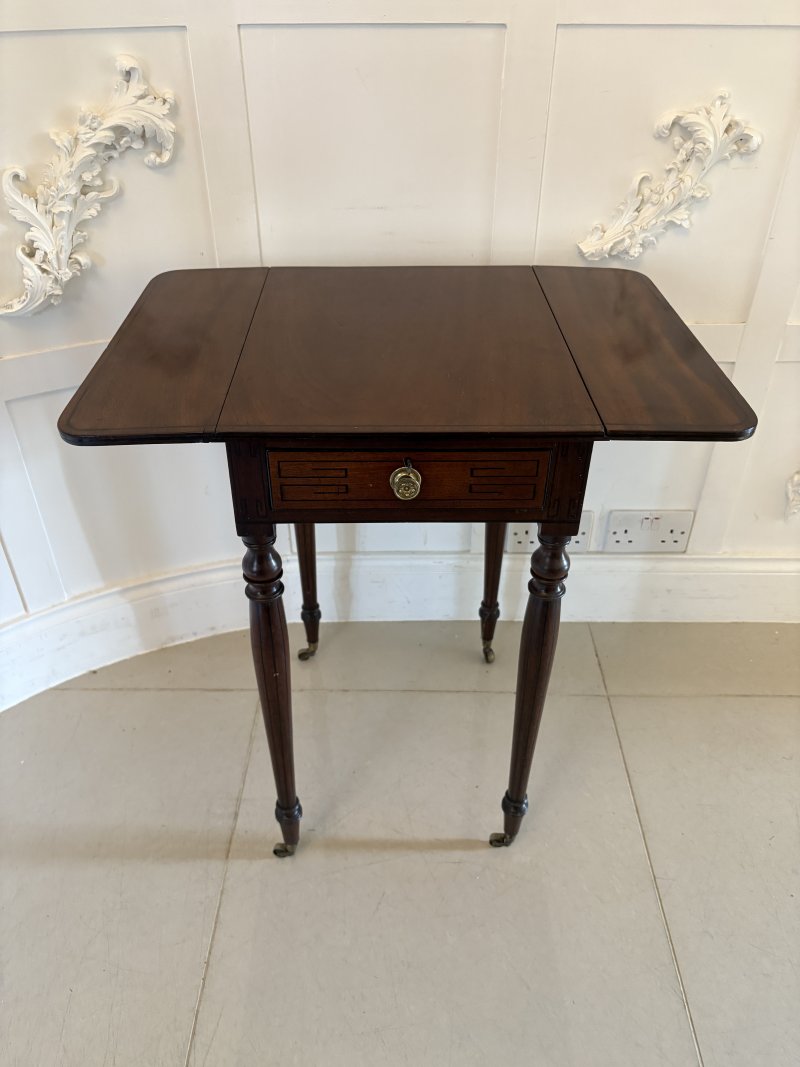 Fine Quality 19th Century Regency Antique Free Standing Lamp/Side Table - Image 9